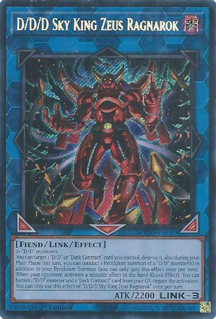 D/D/D Sky King Zeus Ragnarok [DOOD-EN049] Secret Rare | Good Games Morley