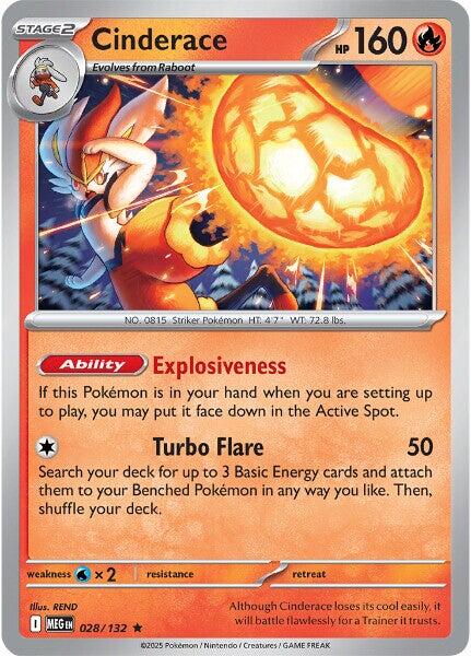 Cinderace (028/132) [Mega Evolution: Base Set] | Good Games Morley