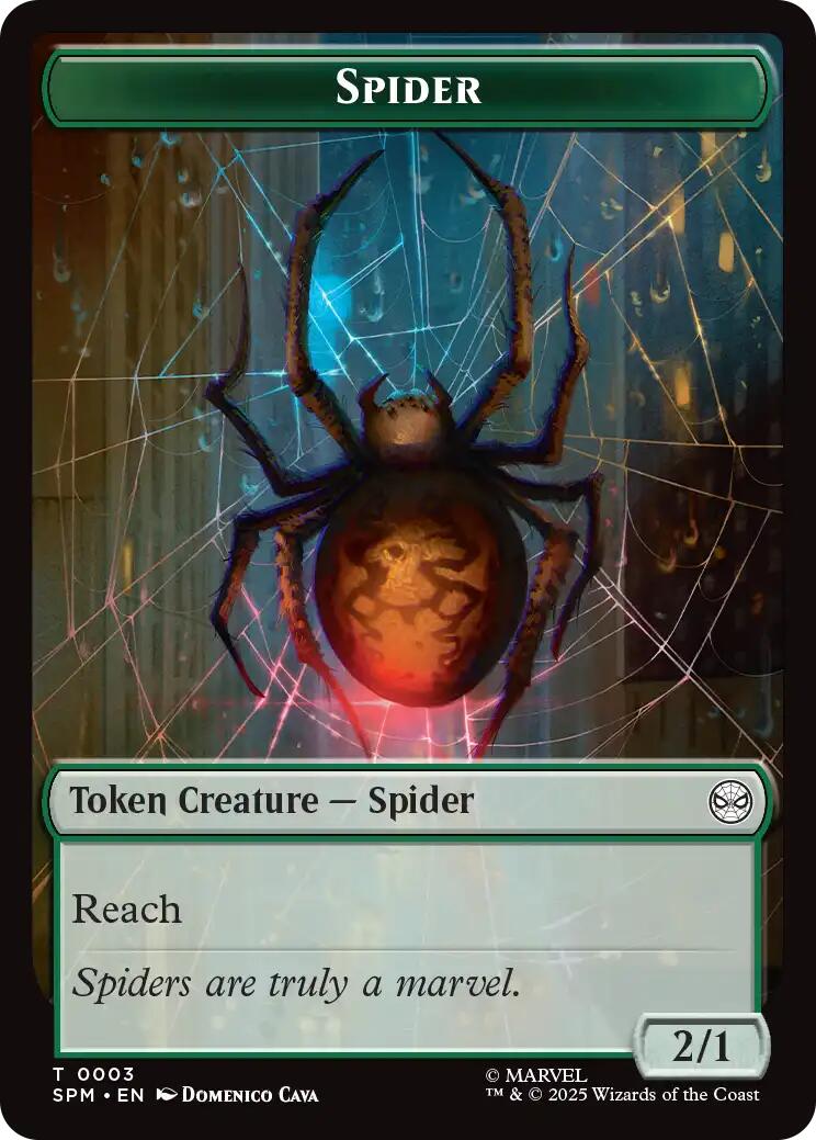 Spider // Treasure Double-Sided Token [Marvel's Spider-Man Tokens] | Good Games Morley