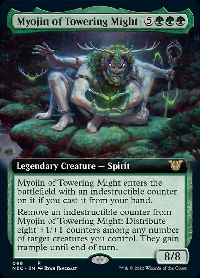 Myojin of Towering Might (Extended Art) [Kamigawa: Neon Dynasty Commander] | Good Games Morley