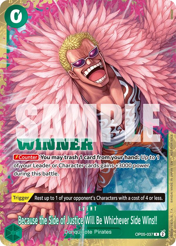 Because the Side of Justice Will Be Whichever Side Wins!! (Winner Pack 2025 Vol. 4) [One Piece Promotion Cards] | Good Games Morley