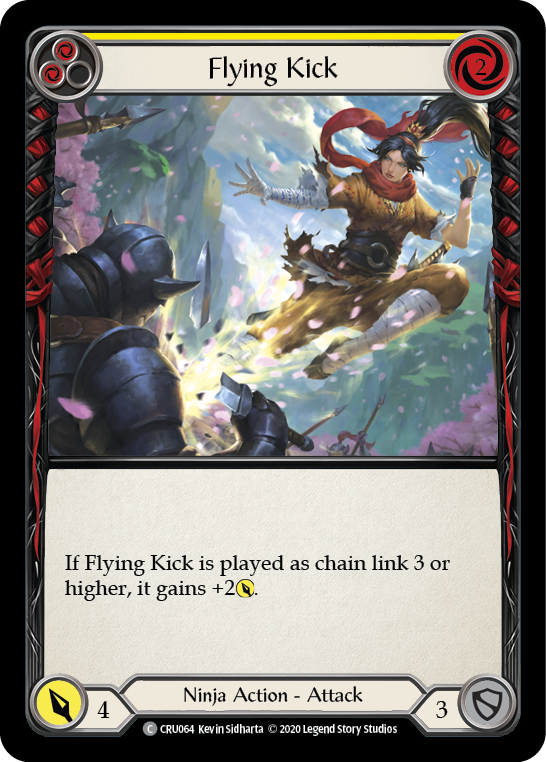 Flying Kick (Yellow) [CRU064] (Crucible of War)  1st Edition Normal | Good Games Morley