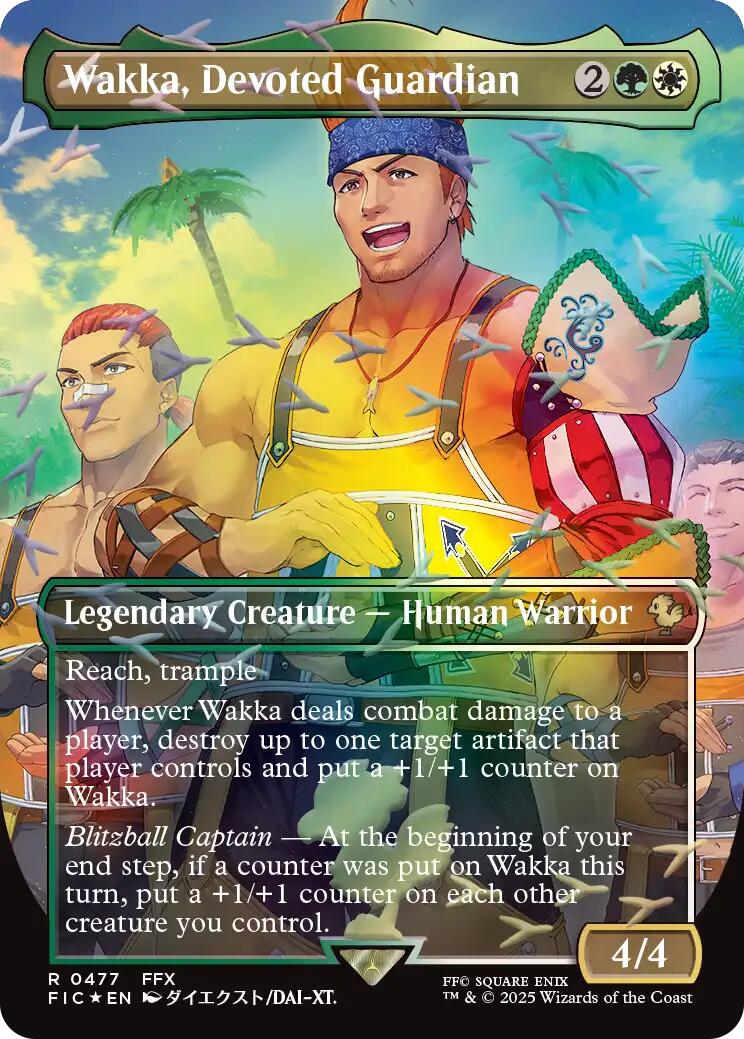 Wakka, Devoted Guardian (Borderless) (Chocobo Track Foil) [FINAL FANTASY Commander] | Good Games Morley