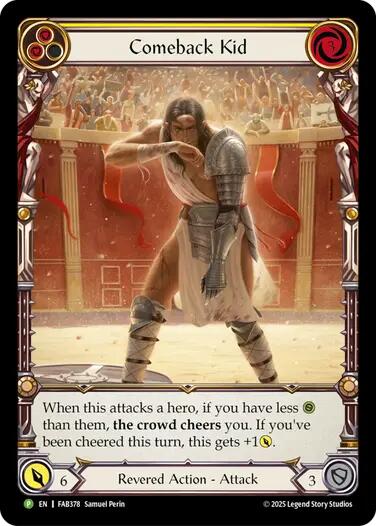 Comeback Kid (Yellow) [FAB378] (Promo)  Rainbow Foil | Good Games Morley