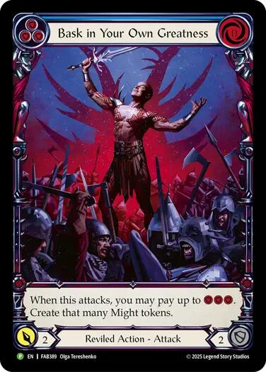 Bask in Your Own Greatness (Blue) [FAB389] (Promo)  Rainbow Foil | Good Games Morley