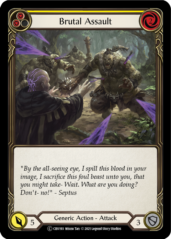 Brutal Assault (Yellow) [U-CRU193] (Crucible of War Unlimited)  Unlimited Rainbow Foil | Good Games Morley