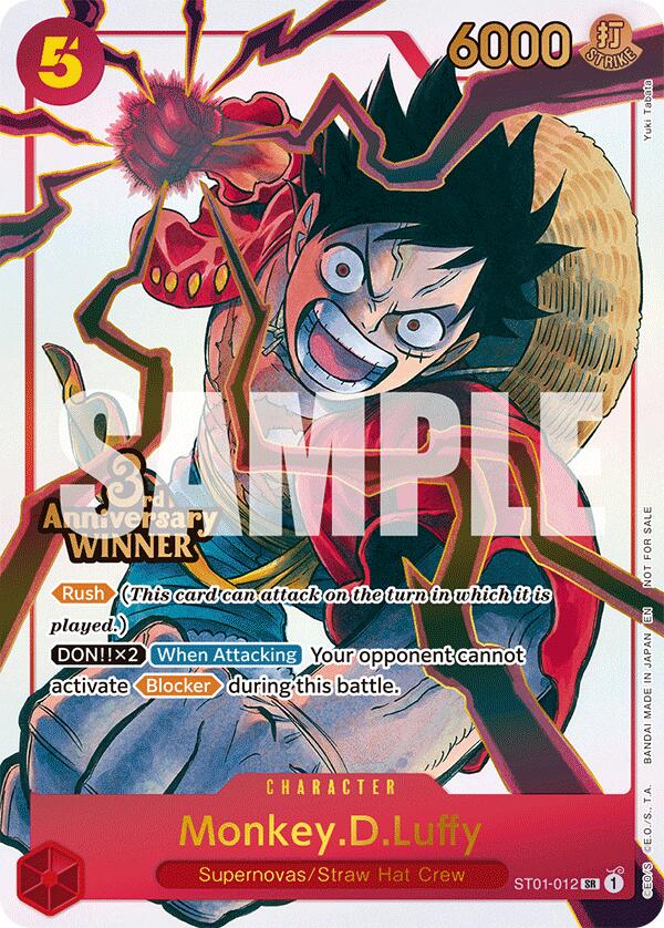 Monkey.D.Luffy (ST01-012) (3rd Anniversary Winner) [One Piece Promotion Cards] | Good Games Morley