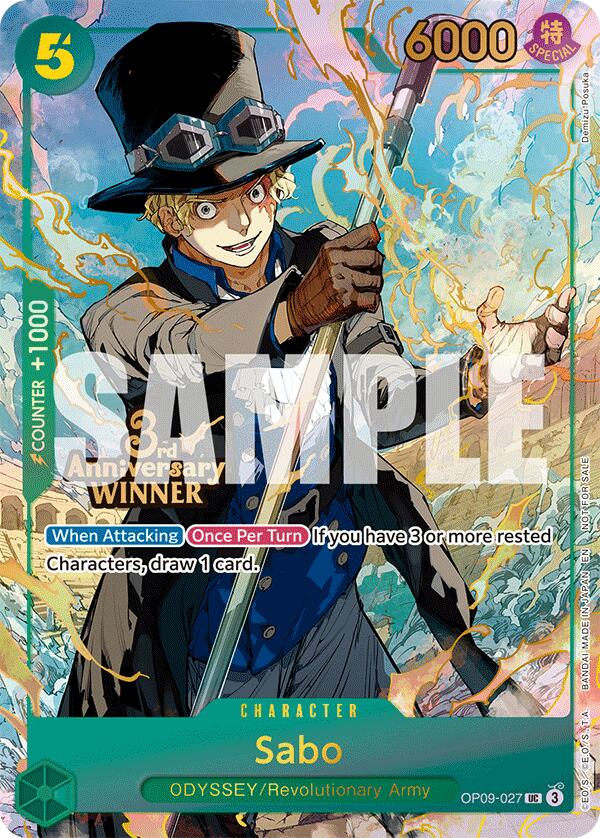 Sabo (OP09-027) (3rd Anniversary Winner) [One Piece Promotion Cards] | Good Games Morley