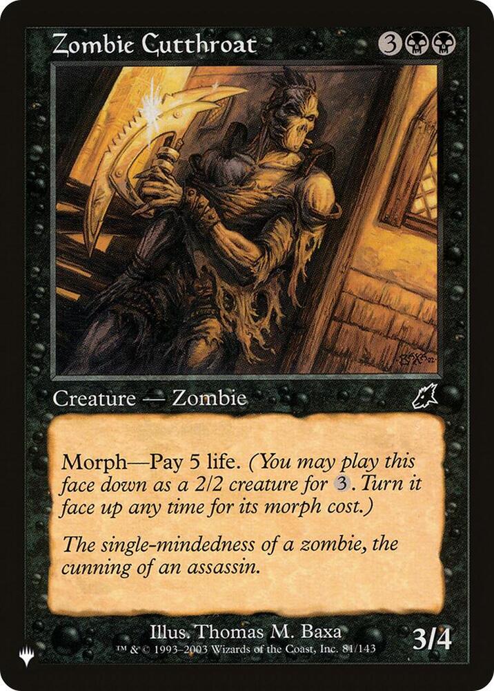 Zombie Cutthroat SCG-81/5075 (The List Reprints)  | Good Games Morley
