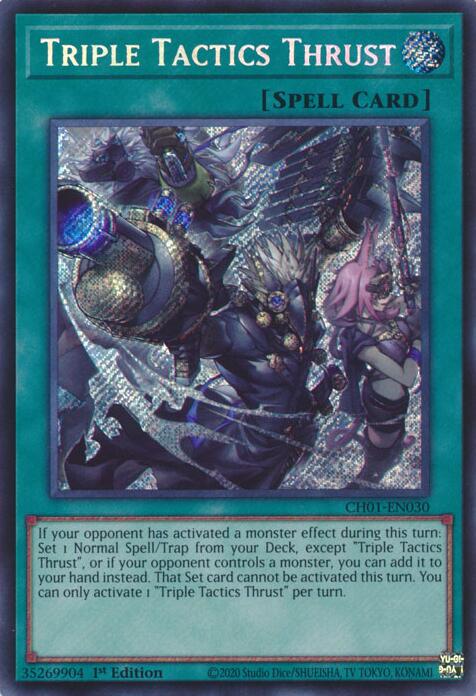 Triple Tactics Thrust (Secret Rare) [CH01-EN030] Secret Rare | Good Games Morley