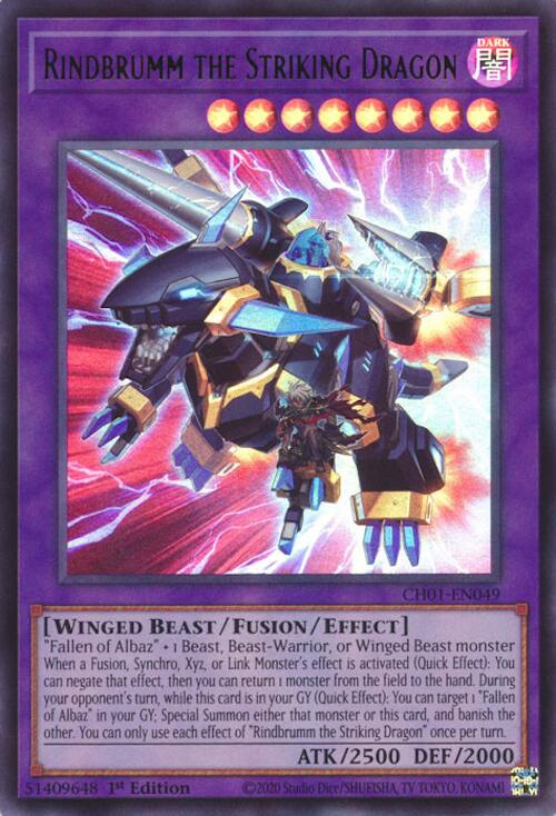 Rindbrumm the Striking Dragon [CH01-EN049] Ultra Rare | Good Games Morley