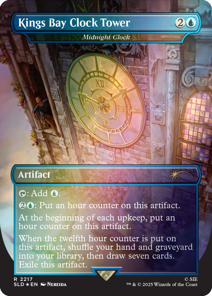 Kings Bay Clock Tower - Midnight Clock (Rainbow Foil) [Secret Lair Drop Series] | Good Games Morley