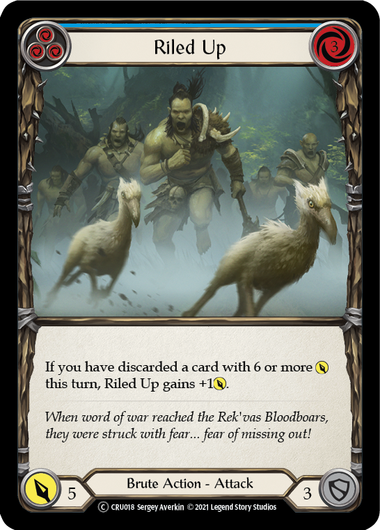 Riled Up (Blue) [U-CRU018] (Crucible of War Unlimited)  Unlimited Rainbow Foil | Good Games Morley