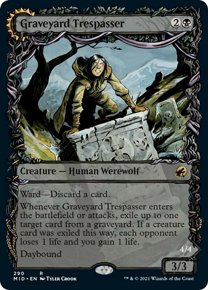 Graveyard Trespasser Showcase 290/277 (Innistrad: Midnight Hunt)  - Foil | Good Games Morley