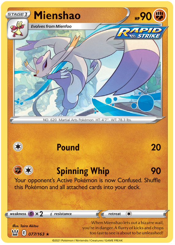Mienshao (077/163) [Sword & Shield: Battle Styles] | Good Games Morley