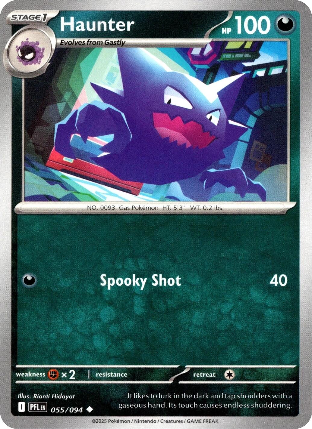 Haunter (055/094) (Reverse Holo) [Mega Evolution: Phantasmal Flames] | Good Games Morley