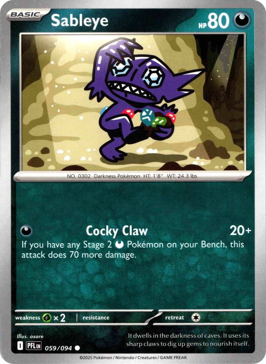Sableye (059/094) [Mega Evolution: Phantasmal Flames] | Good Games Morley