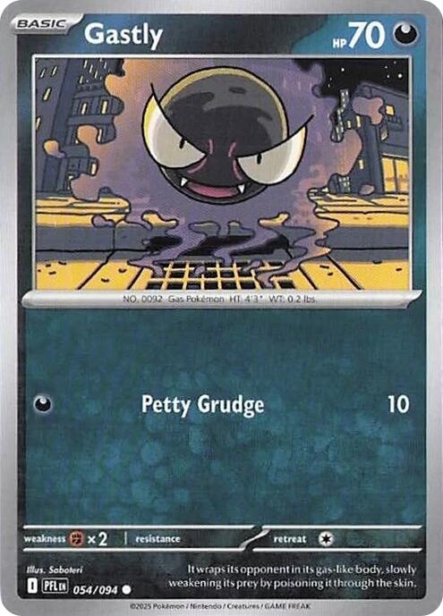 Gastly (054/094) (Reverse Holo) [Mega Evolution: Phantasmal Flames] | Good Games Morley