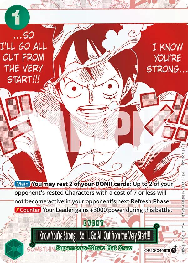 I Know You're Strong... So I'll Go All Out from the Very Start!!! (3rd Anniversary Treasure Campaign Pack) [One Piece Promotion Cards] | Good Games Morley
