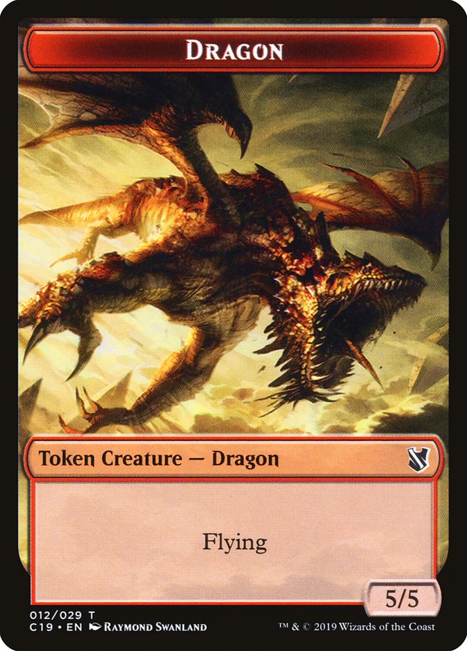 Heart-Piercer Manticore // Dragon Double-Sided Token [Commander 2019 Tokens] | Good Games Morley