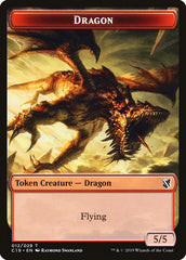 Heart-Piercer Manticore // Dragon Double-Sided Token [Commander 2019 Tokens] | Good Games Morley