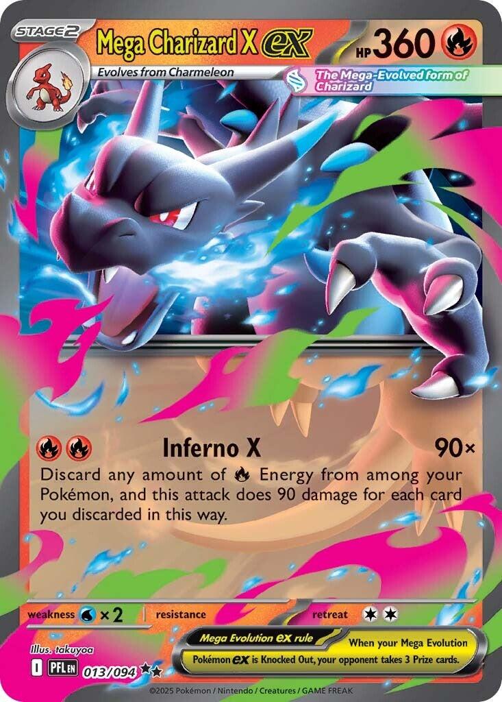Mega Charizard X ex (013/094) [Mega Evolution: Phantasmal Flames] | Good Games Morley