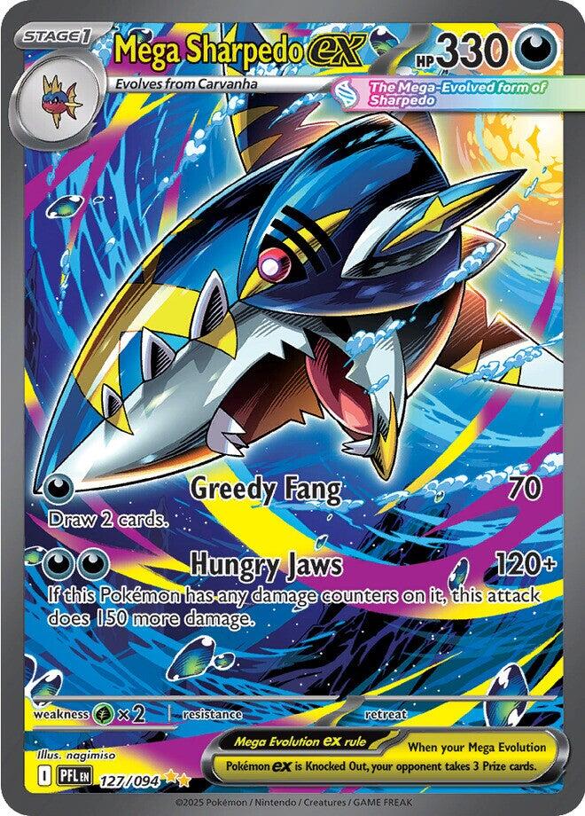Mega Sharpedo ex (127/094) [Mega Evolution: Phantasmal Flames] | Good Games Morley