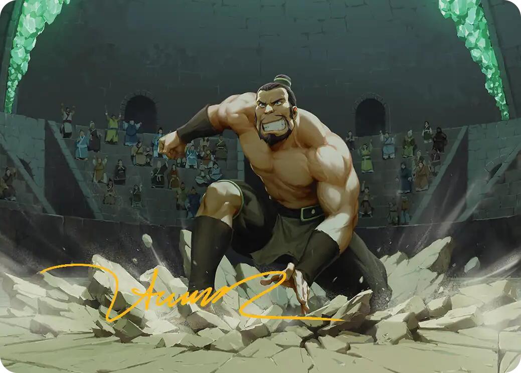 The Boulder, Ready to Rumble Art Card (Gold-Stamped Signature) [Avatar: The Last Airbender Art Series] | Good Games Morley