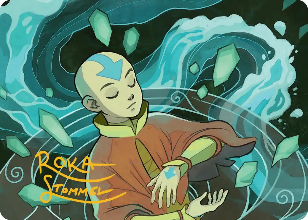 Aang, at the Crossroads Art Card (Gold-Stamped Signature) [Avatar: The Last Airbender Art Series] | Good Games Morley