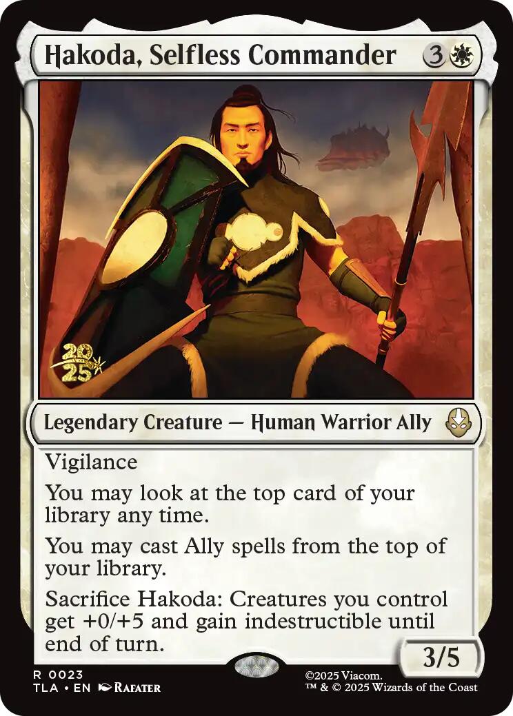 Hakoda, Selfless Commander [Avatar: The Last Airbender Prerelease Cards] | Good Games Morley