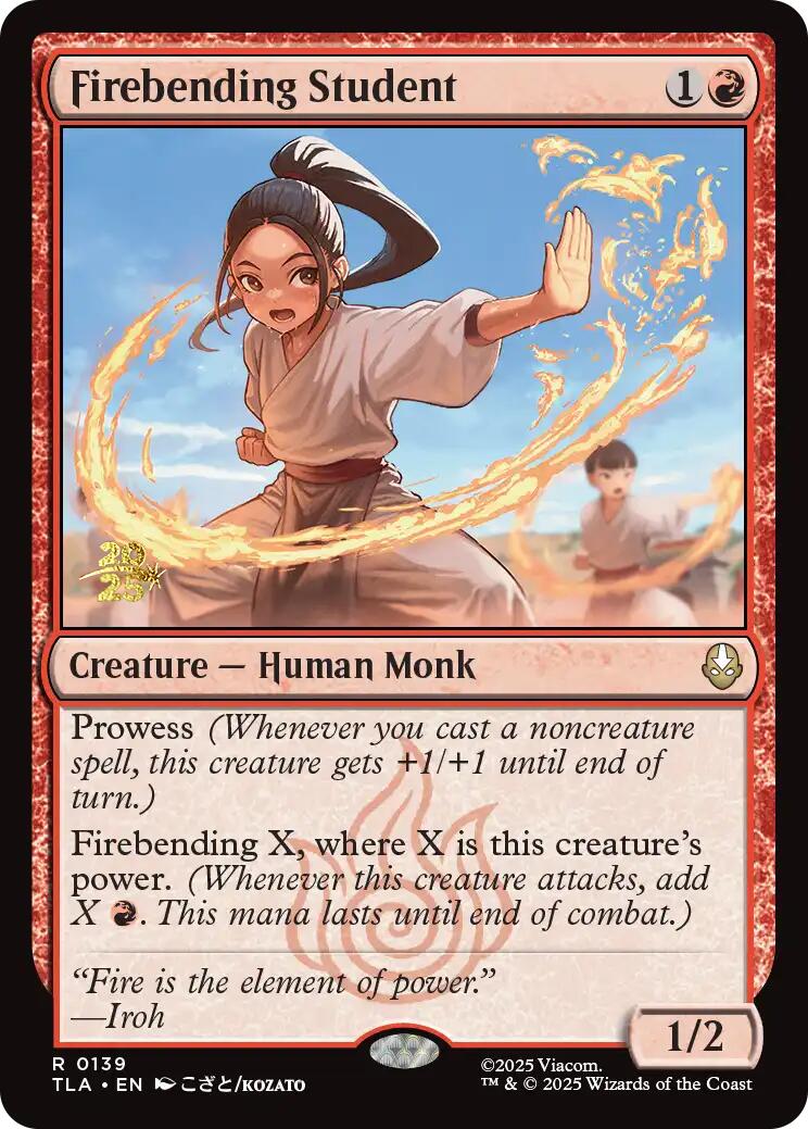 Firebending Student [Avatar: The Last Airbender Prerelease Cards] | Good Games Morley