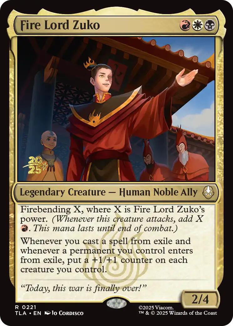 Fire Lord Zuko [Avatar: The Last Airbender Prerelease Cards] | Good Games Morley