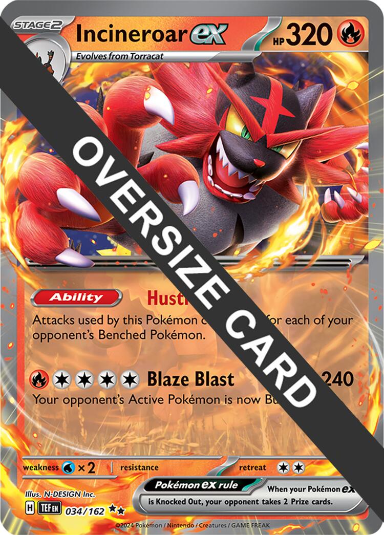 Incineroar ex (034/162) (Jumbo Card) [Scarlet & Violet: Temporal Forces] | Good Games Morley