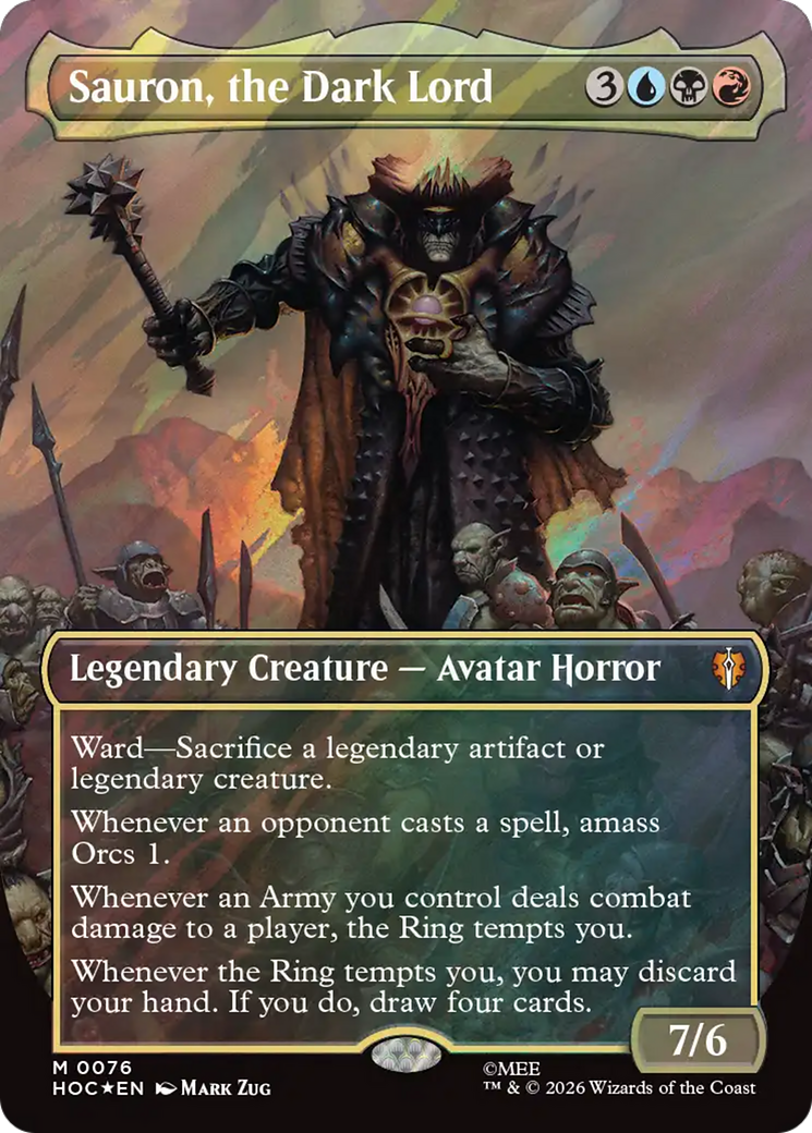 Sauron, the Dark Lord (Borderless) (Surge Foil) [The Hobbit] | Good Games Morley