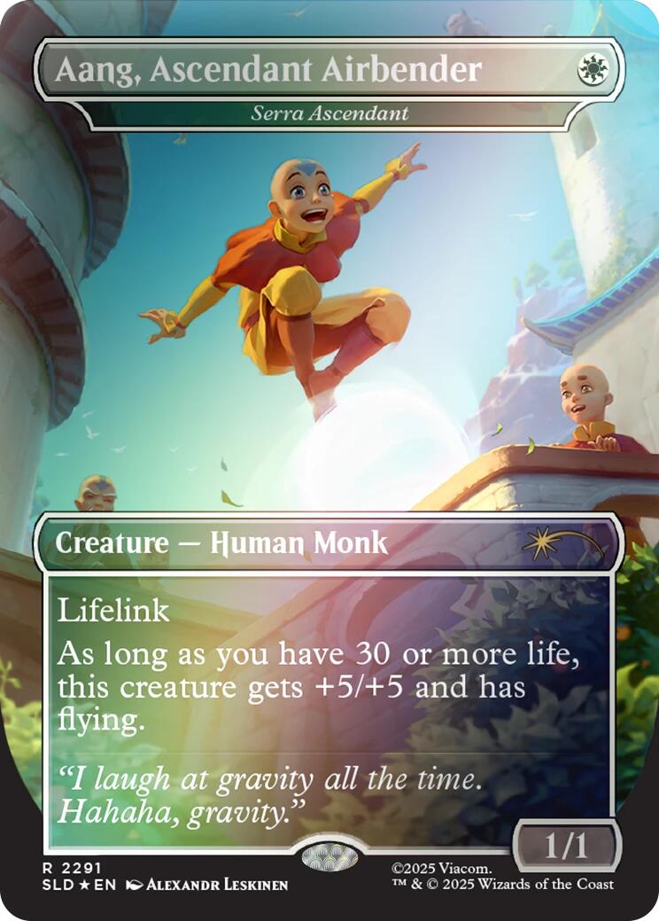 Aang, Ascendant Airbender - Serra Ascendant (Rainbow Foil) [Secret Lair Drop Series] | Good Games Morley