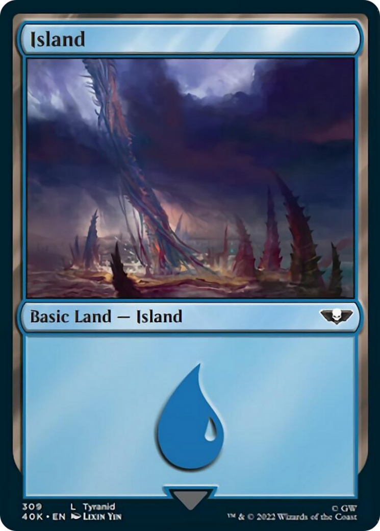 Island (309) (Surge Foil) [Warhammer 40,000] | Good Games Morley