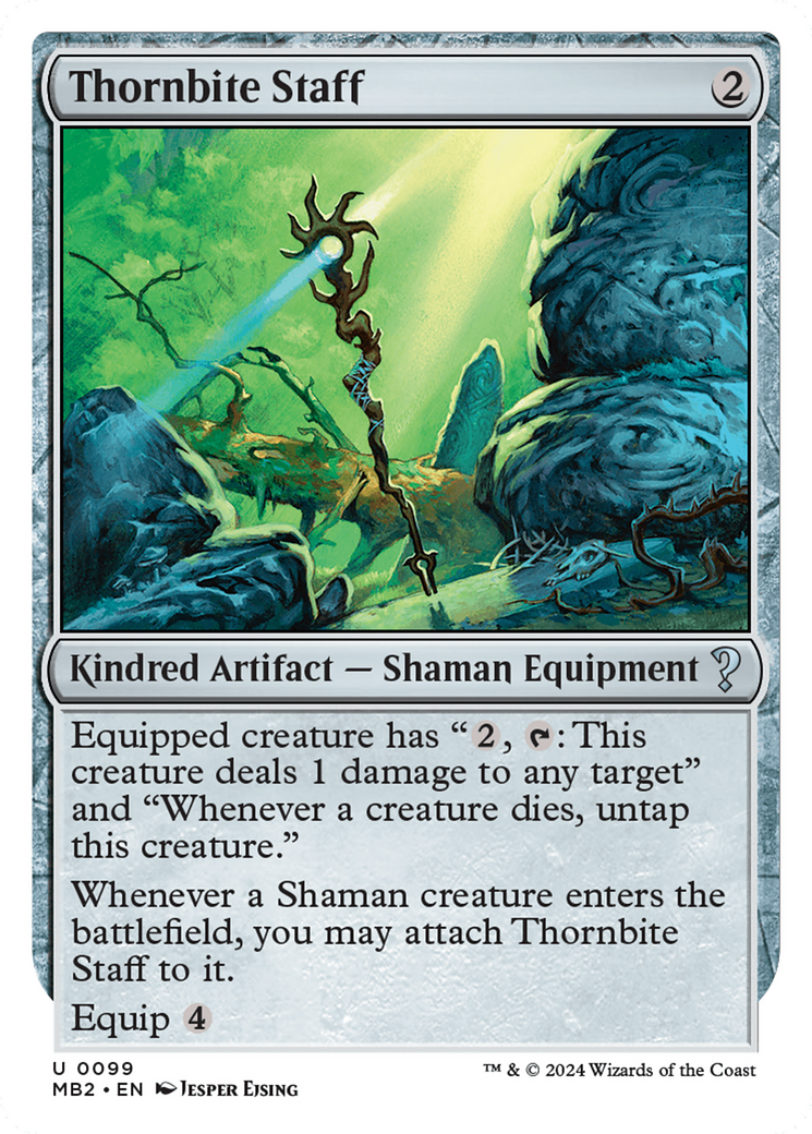 Thornbite Staff (White Border) [Mystery Booster 2] | Good Games Morley