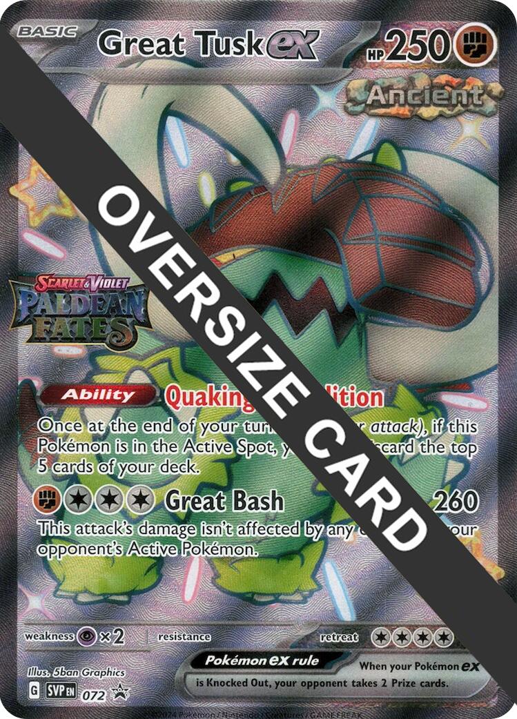 Great Tusk ex (072) (Paldean Fates Stamped Jumbo Card) [Scarlet & Violet: Paldean Fates] | Good Games Morley