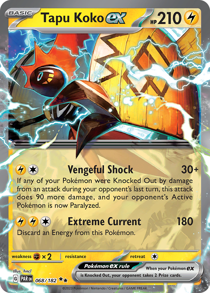 Tapu Koko ex (068/182) [Scarlet & Violet: Paradox Rift] | Good Games Morley