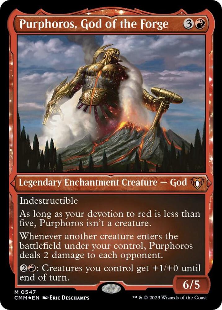 Purphoros, God of the Forge 547/451 (Commander Masters)  - Etched Foil | Good Games Morley