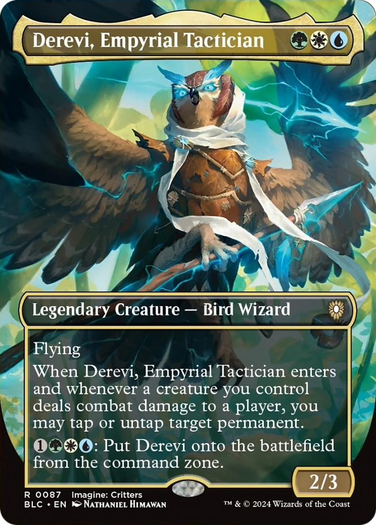 Derevi, Empyrial Tactician (Borderless) [Bloomburrow Commander] | Good Games Morley