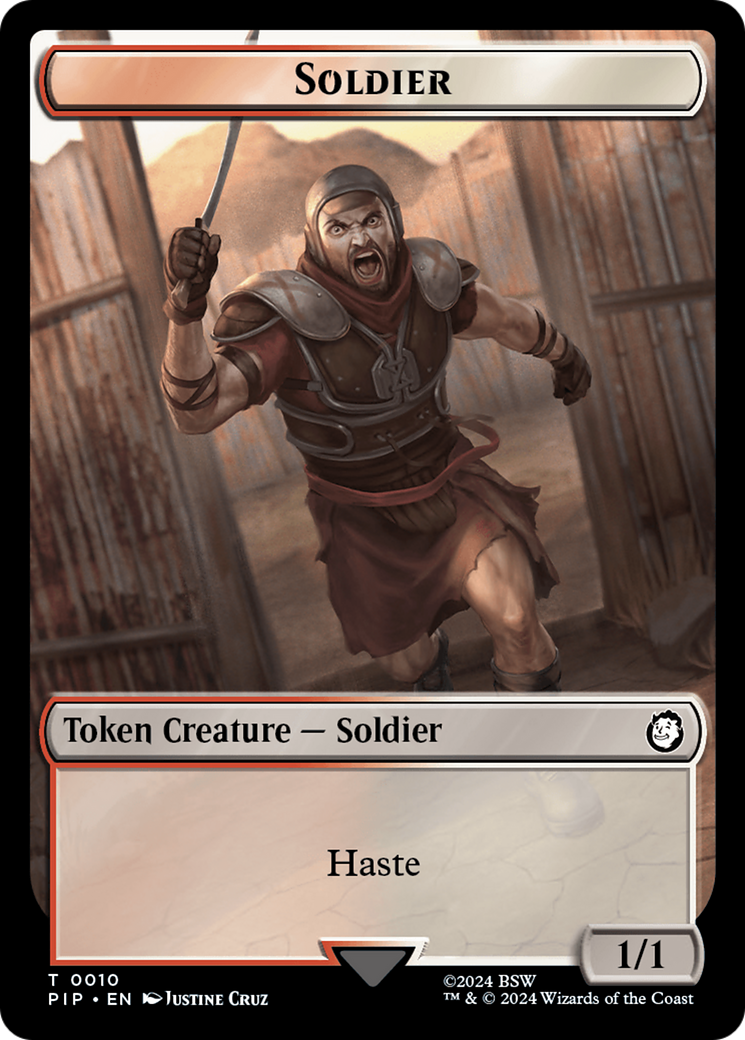 Soldier (010) // Food (012) Double-Sided Token [Fallout Tokens] | Good Games Morley