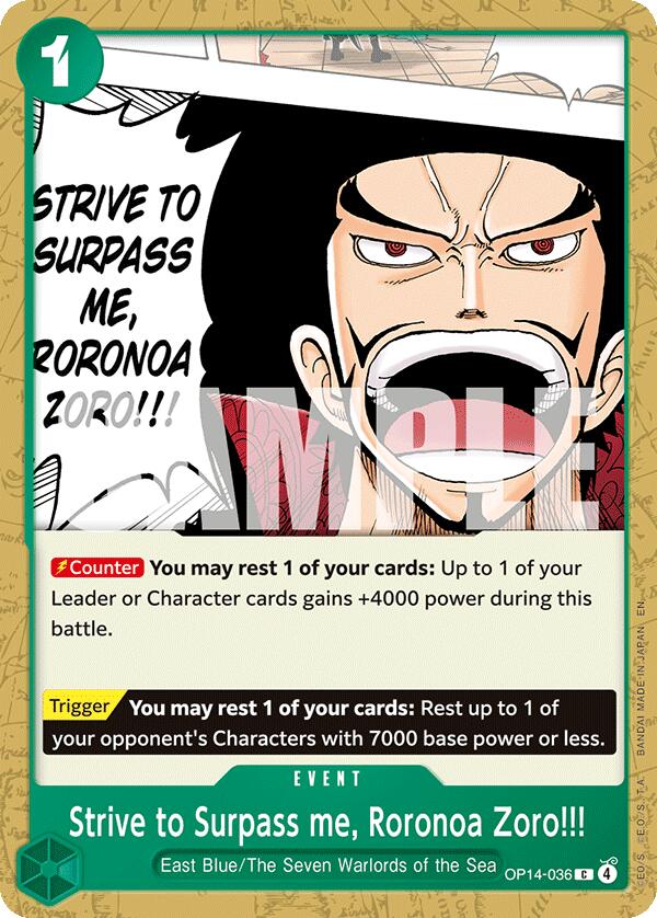 Strive to Surpass me, Roronoa Zoro!!! [The Azure Sea's Seven] | Good Games Morley