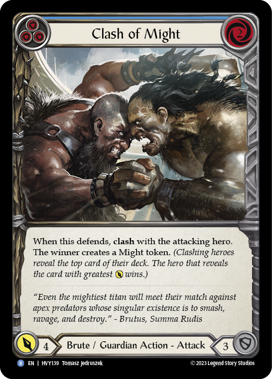 Clash of Might (Blue) [HVY139] (Heavy Hitters)  Rainbow Foil | Good Games Morley