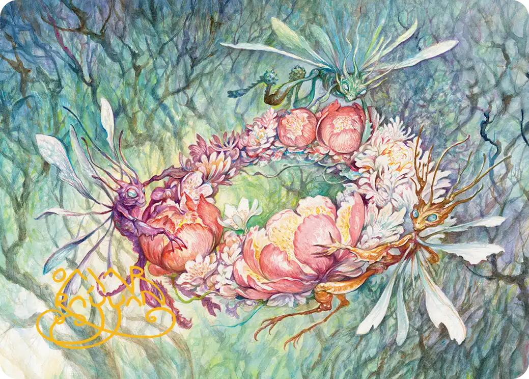 Grave Venerations Art Card (Gold-Stamped Signature) [Lorwyn Eclipsed Art Series] | Good Games Morley