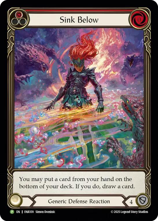 Sink Below (Red) [FAB359] (Promo)  Rainbow Foil | Good Games Morley