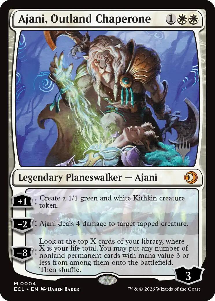 Ajani, Outland Chaperone [Lorwyn Eclipsed Promos] | Good Games Morley