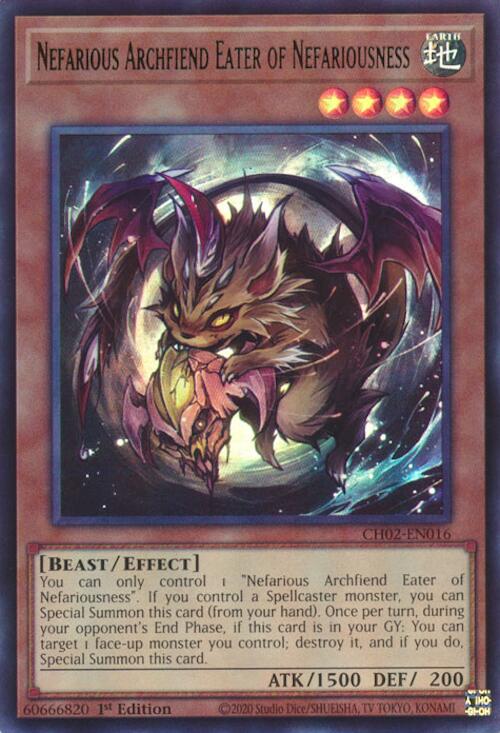 Nefarious Archfiend Eater of Nefariousness [CH02-EN016] Ultra Rare | Good Games Morley