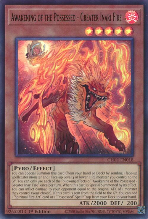 Awakening of the Possessed - Greater Inari Fire [CH02-EN018] Ultra Rare | Good Games Morley