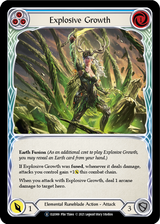 Explosive Growth (Blue) [U-ELE069] (Tales of Aria Unlimited)  Unlimited Rainbow Foil | Good Games Morley